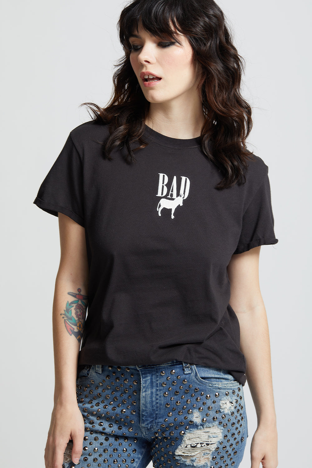 Bad Donkey Fitted Embroidered Tee