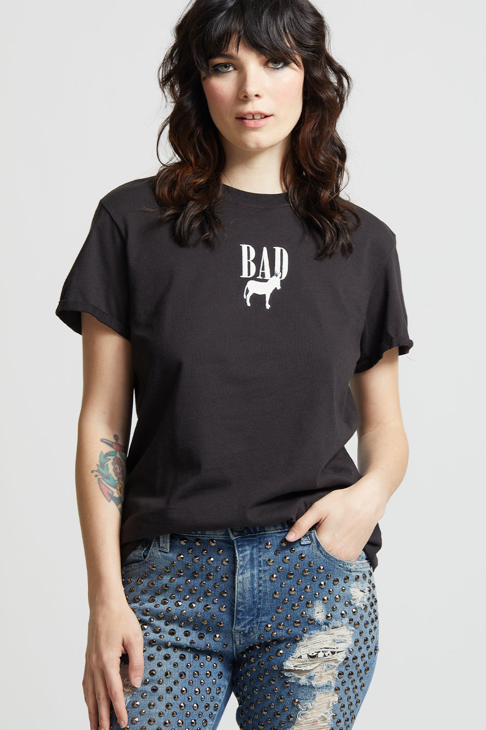 Bad Donkey Fitted Embroidered Tee