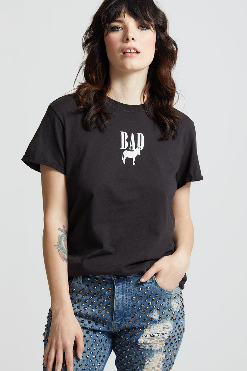 Bad Donkey Fitted Embroidered Tee