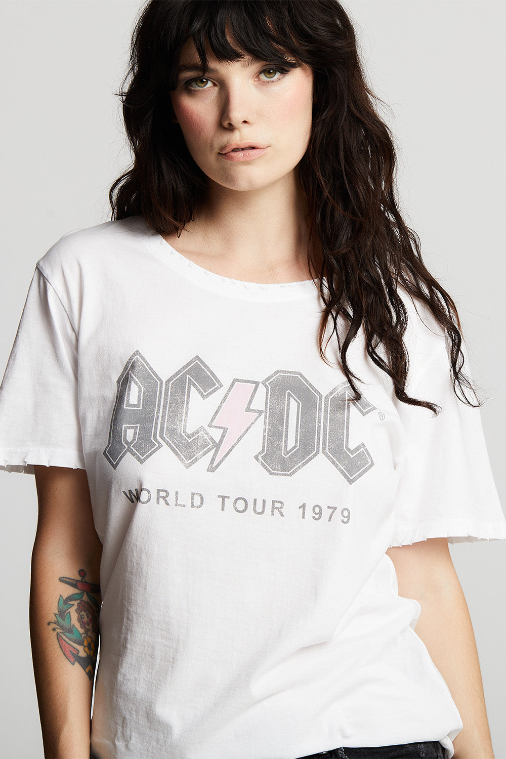 AC/DC Highway To Hell Bolt Distressed Boyfriend Tee