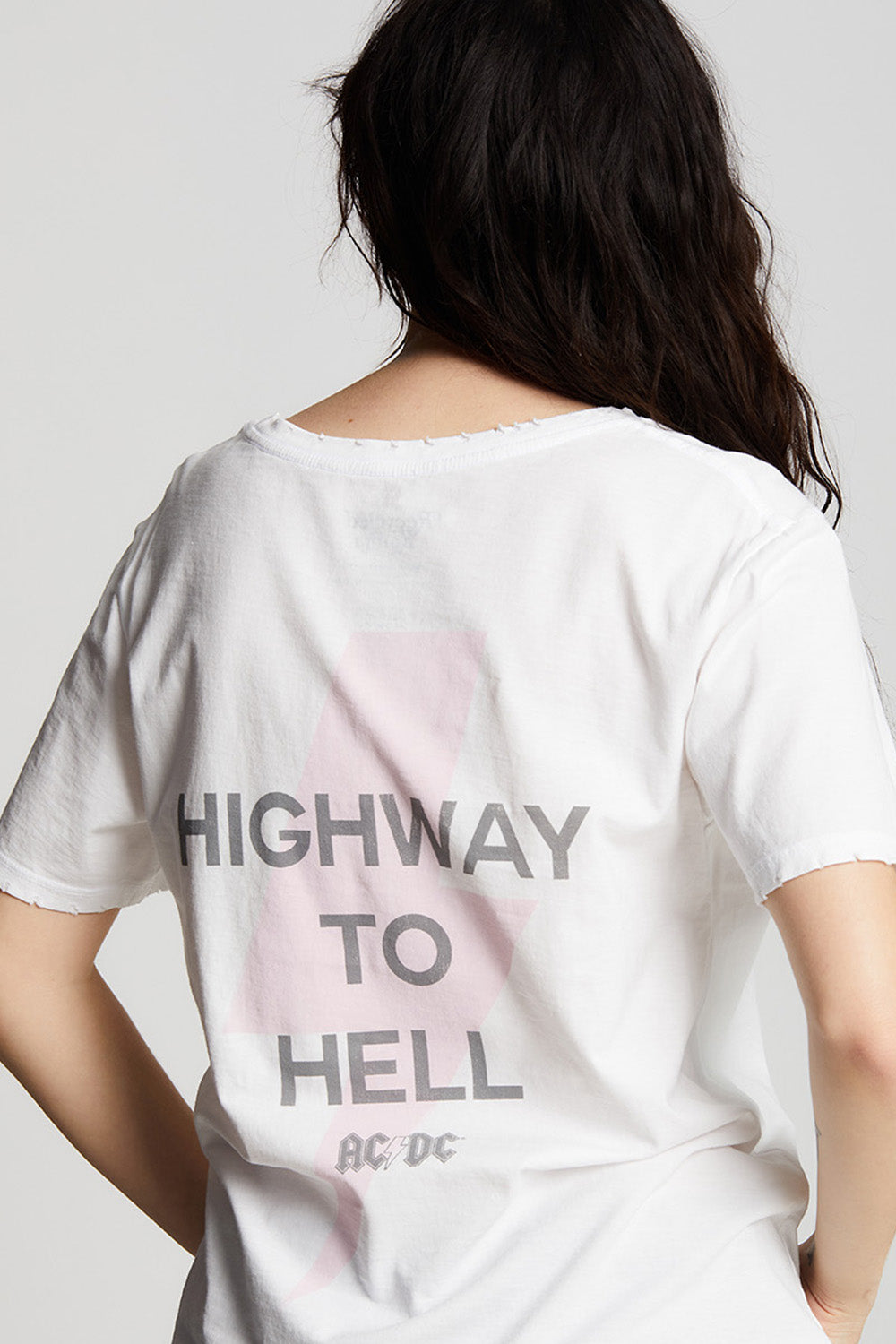 AC/DC Highway To Hell Bolt Distressed Boyfriend Tee