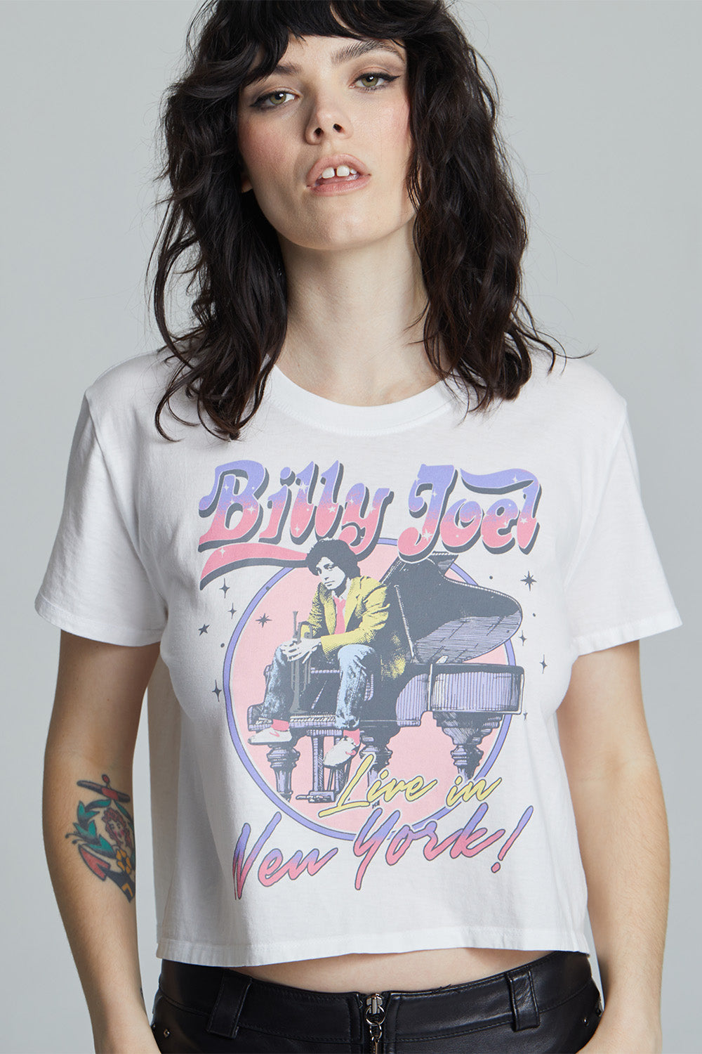 Billy Joel “Live in New York” Cropped T-Shirt – Vintage-Inspired Graphic Tee