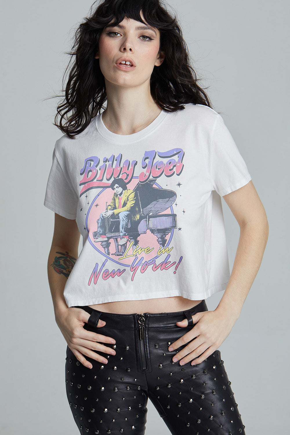 Billy Joel “Live in New York” Cropped T-Shirt – Vintage-Inspired Graphic Tee