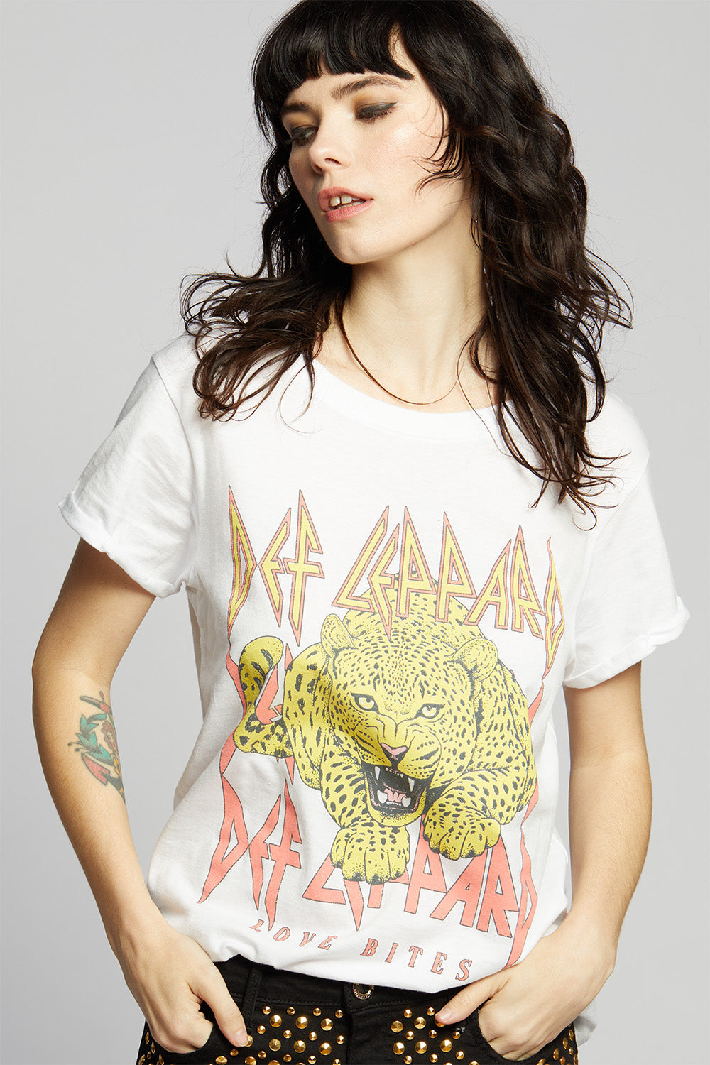 White fitted Def Leppard Animal vintage t-shirt