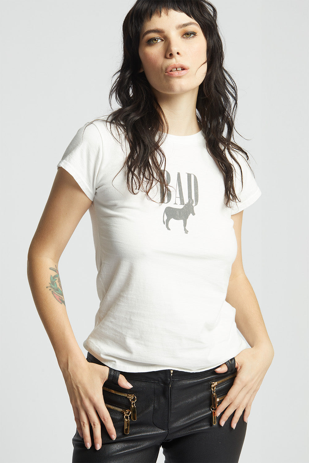 Bad Ass Minimalist White Baby Tee