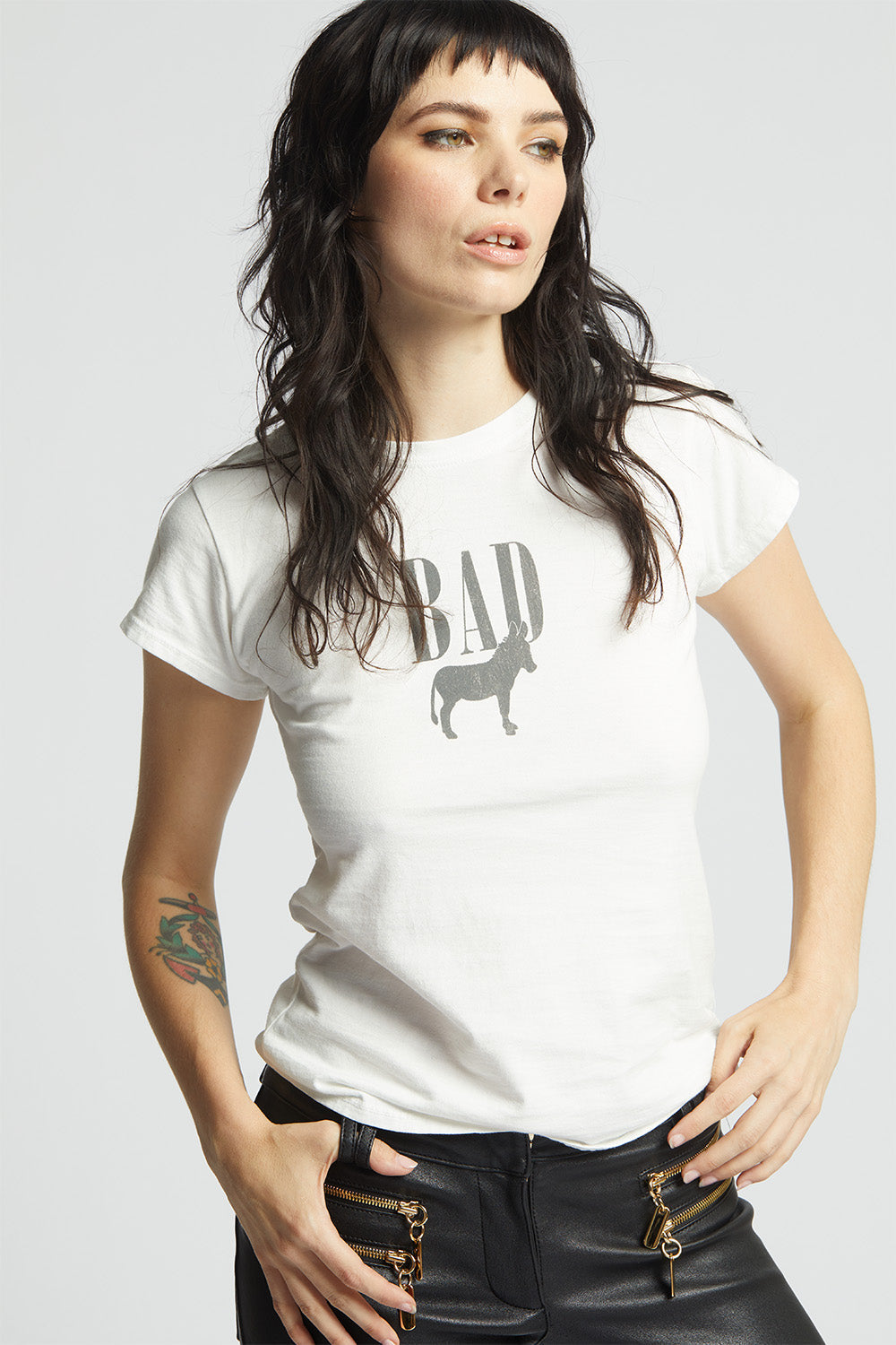 Bad Ass Minimalist White Baby Tee