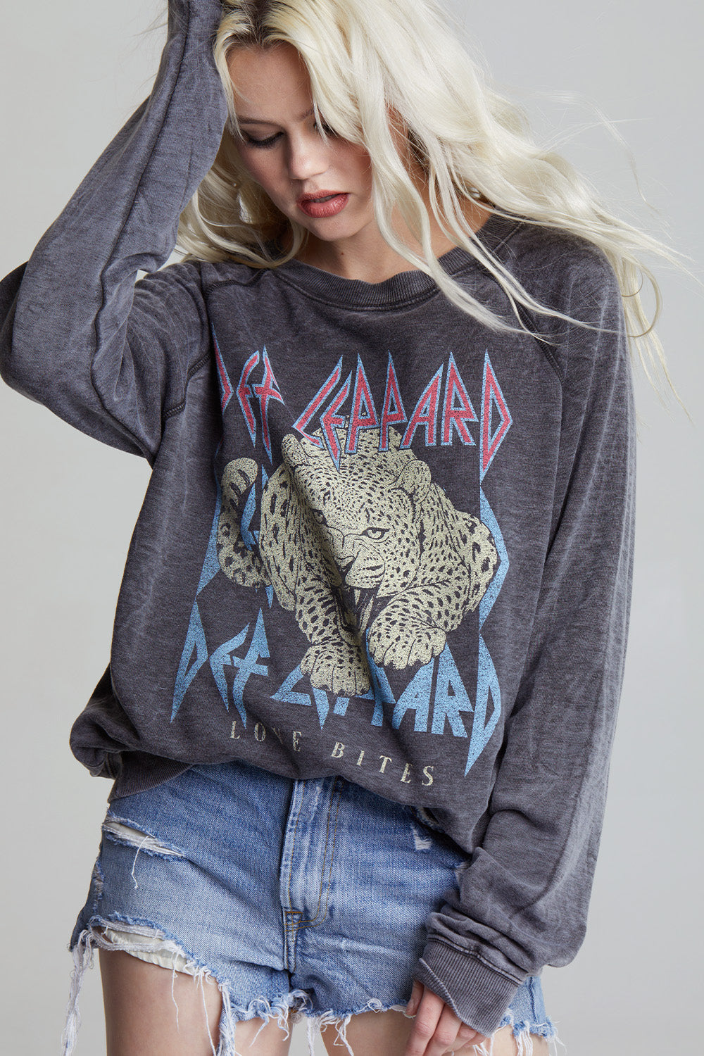 Def Leppard Love Bites Oversized Graphic Sweatshirt