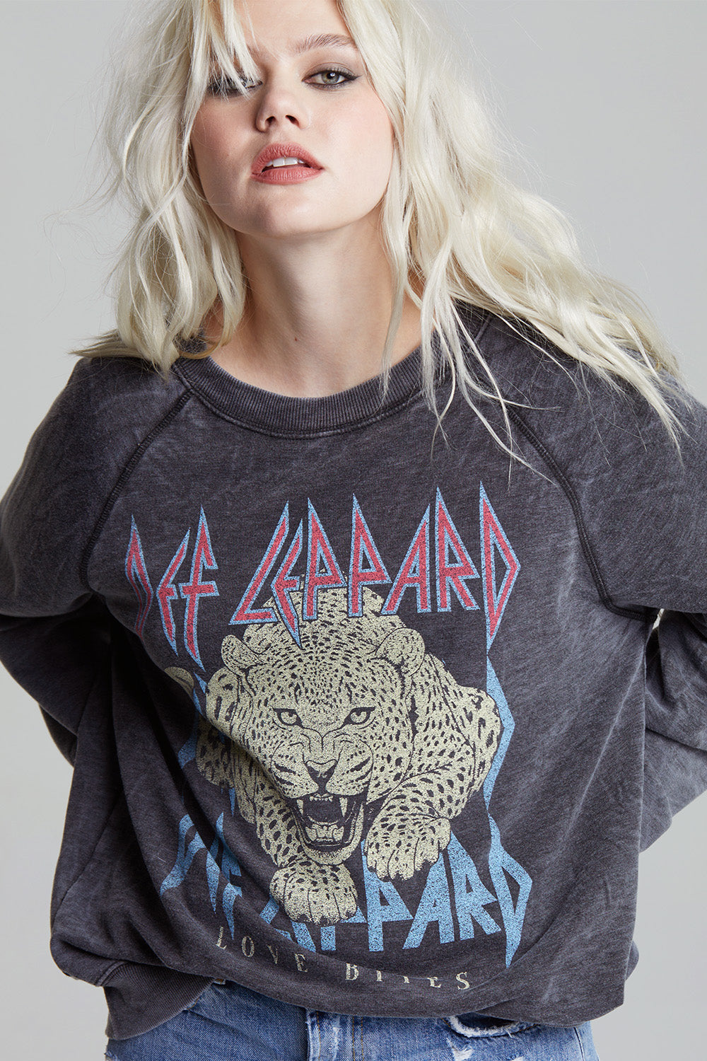 Def Leppard Love Bites Oversized Graphic Sweatshirt