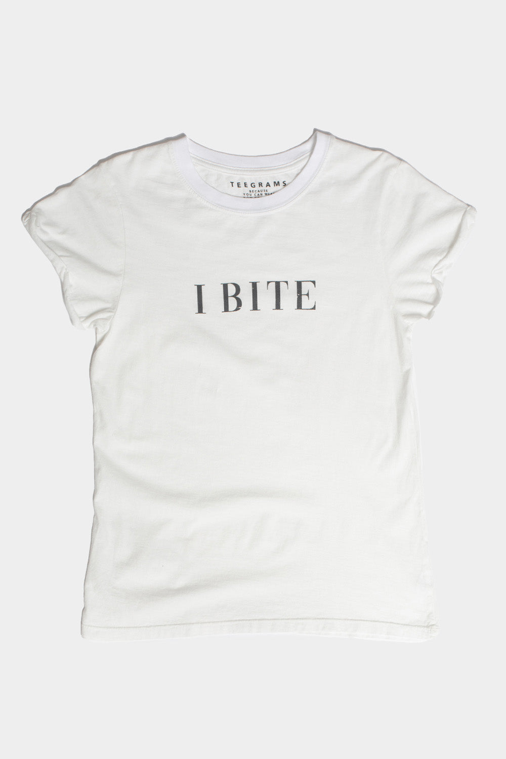 I Bite White Fitted Tee
