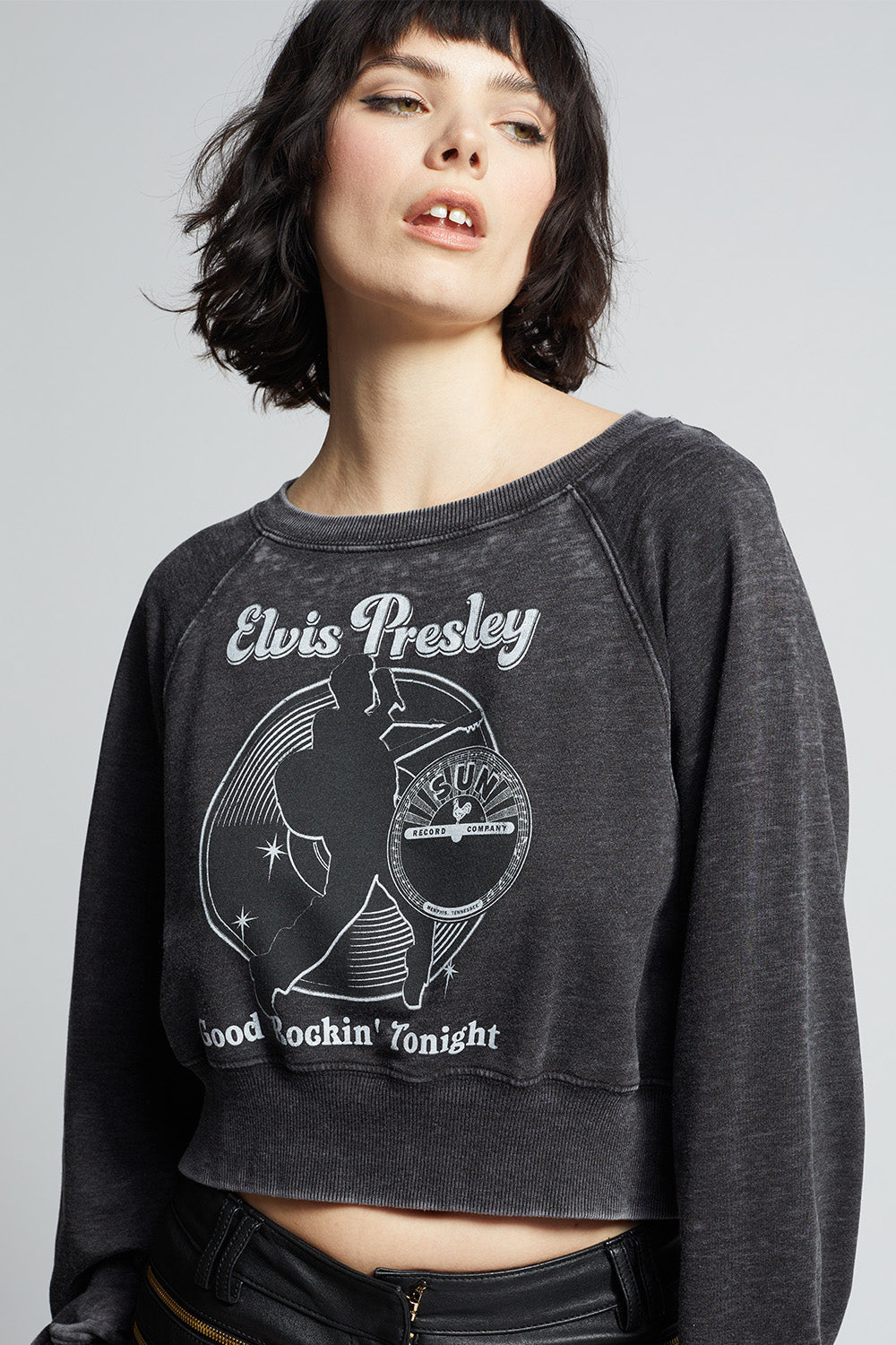 Sun Records X Elvis Presley Crop Sweatshirt