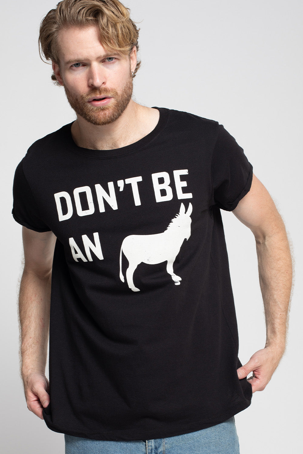 Don't Be A "Donkey" Black Tee