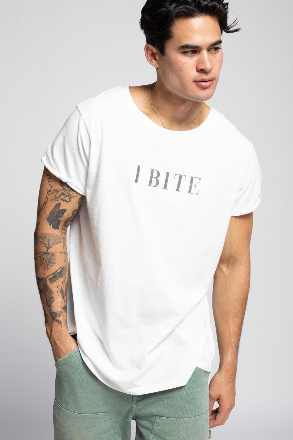 I Bite White Fitted Tee