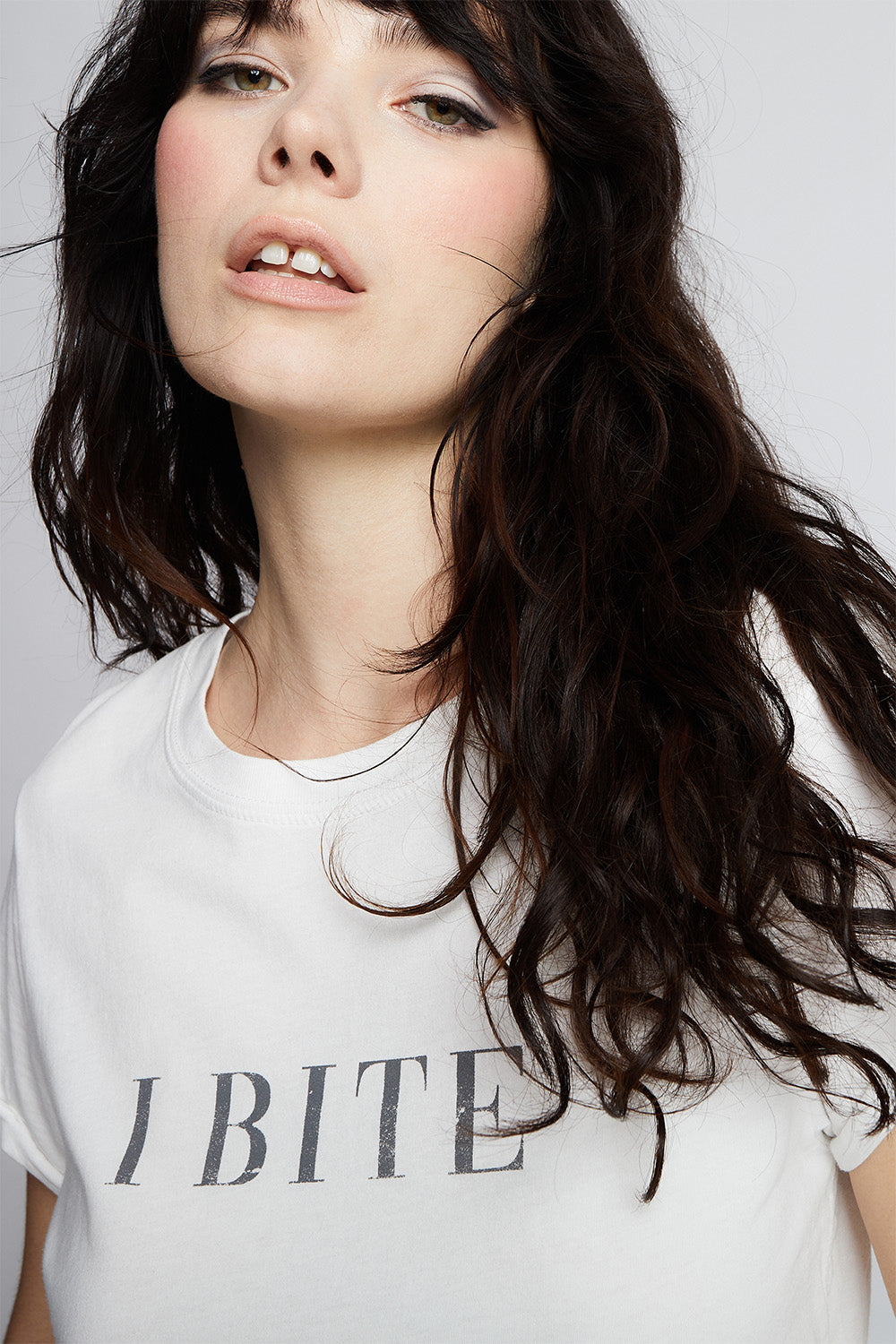 I Bite White Fitted Tee