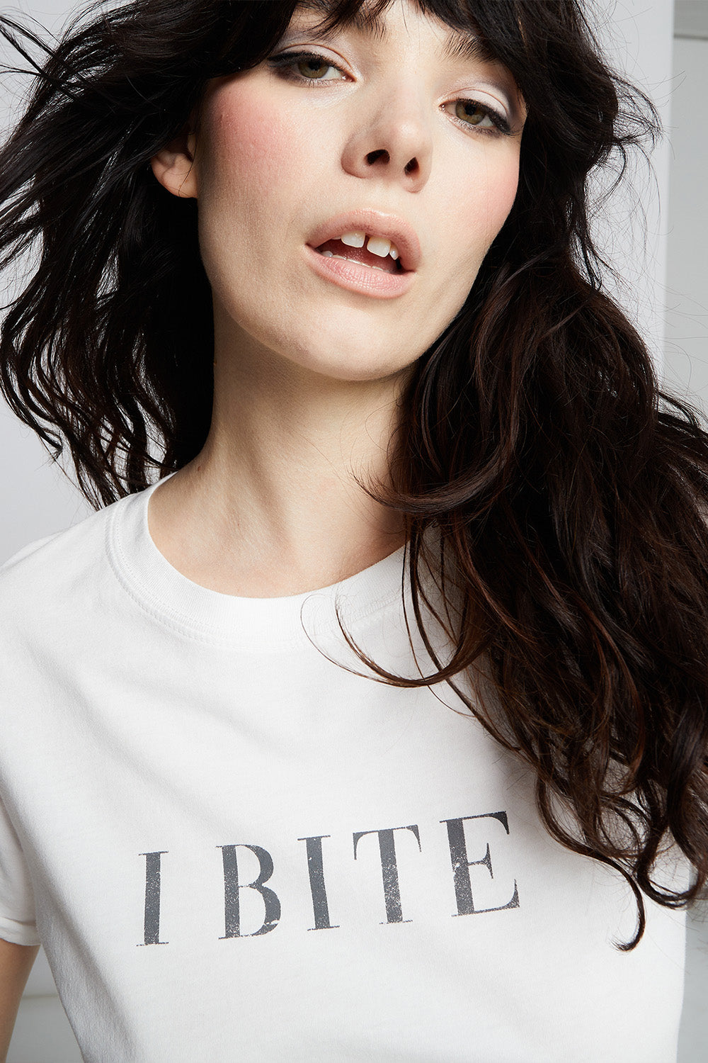 I Bite White Fitted Tee