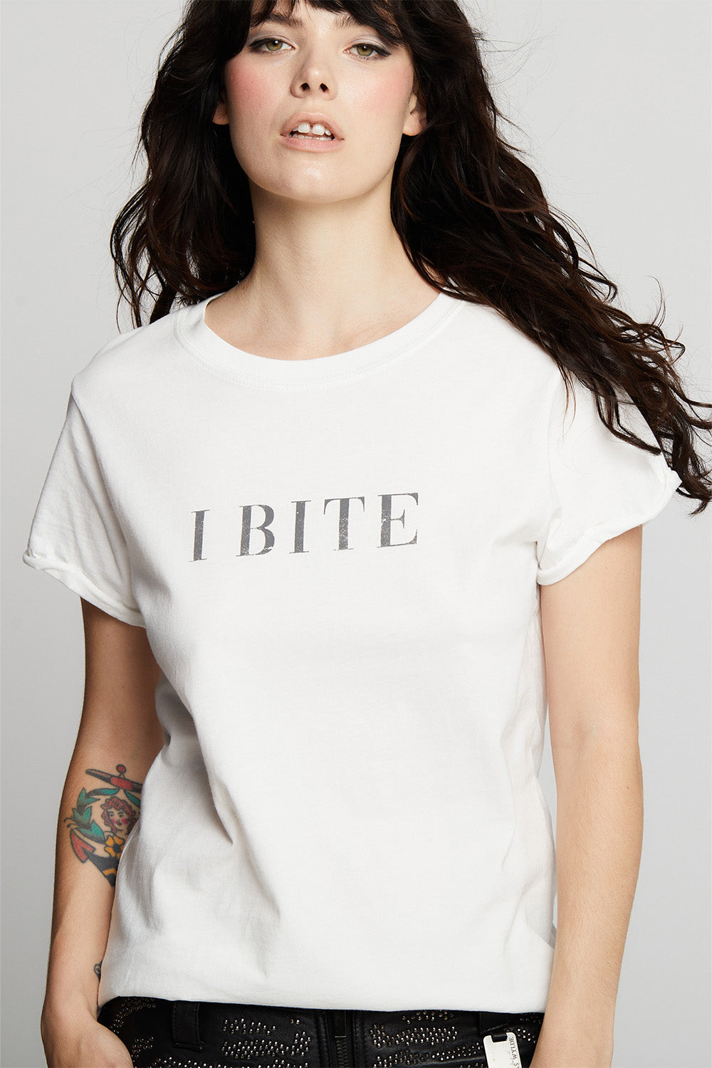 I Bite White Fitted Tee