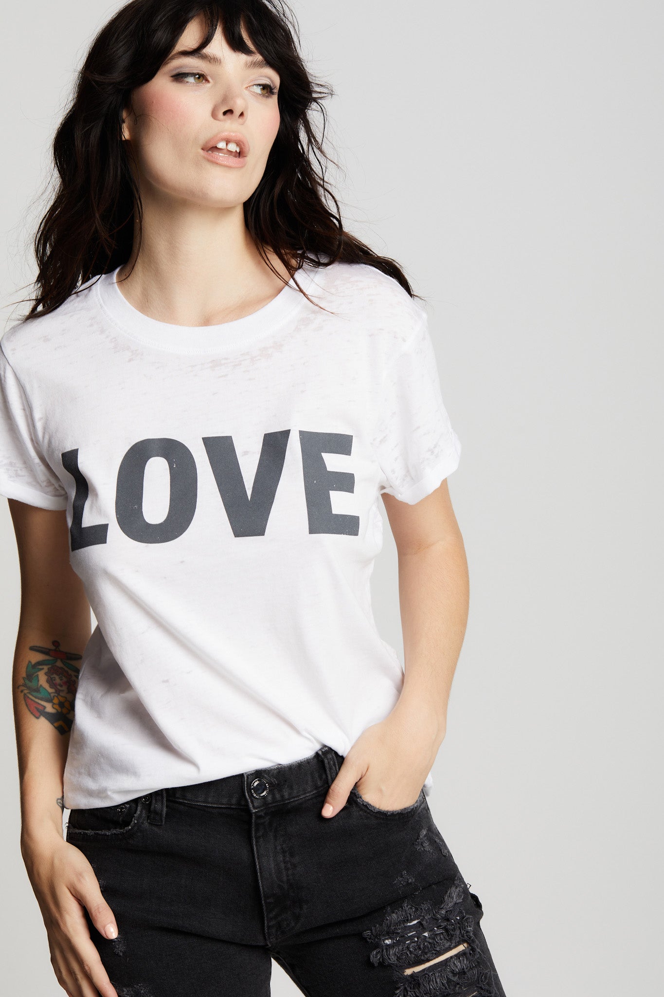 Love White Fitted Tee