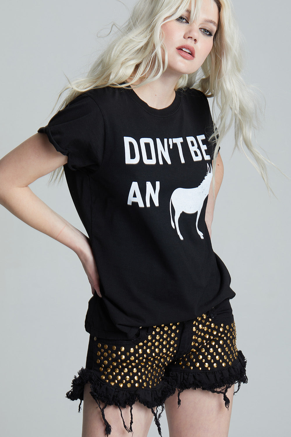 Don't Be A "Donkey" Black Tee