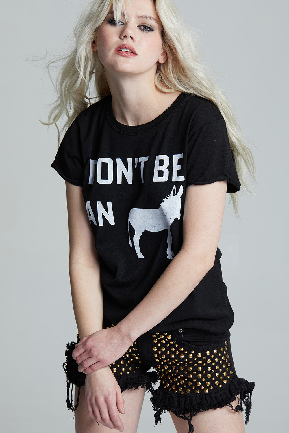 Don't Be A "Donkey" Black Tee