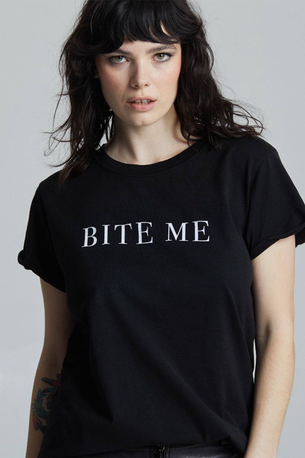 Bite Me Black Fitted Tee