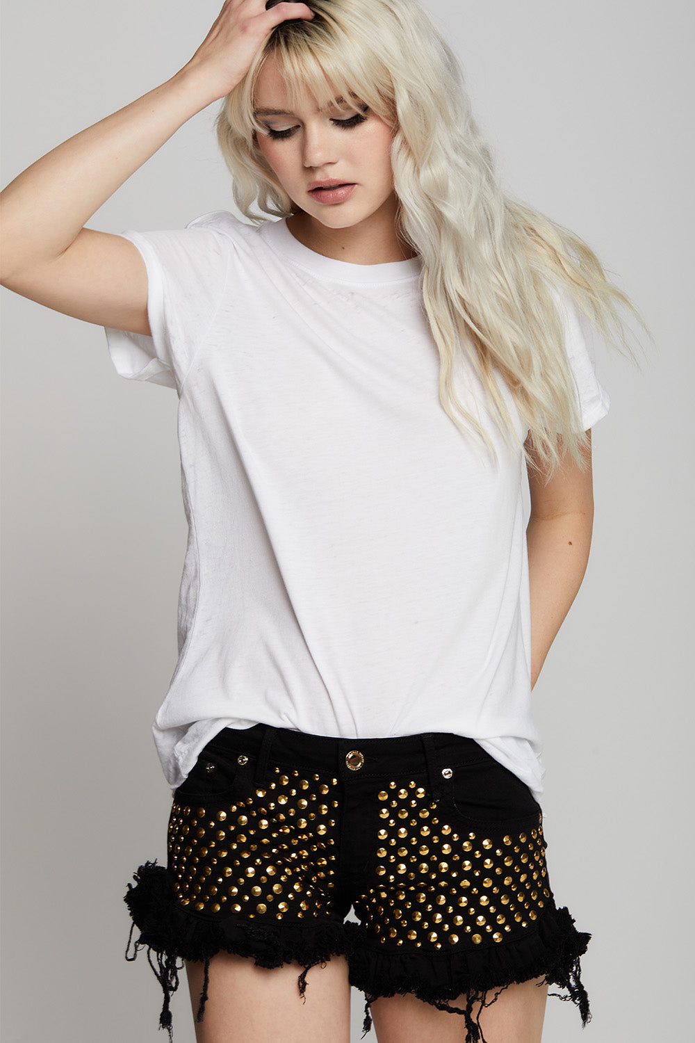 White Distressed Tee
