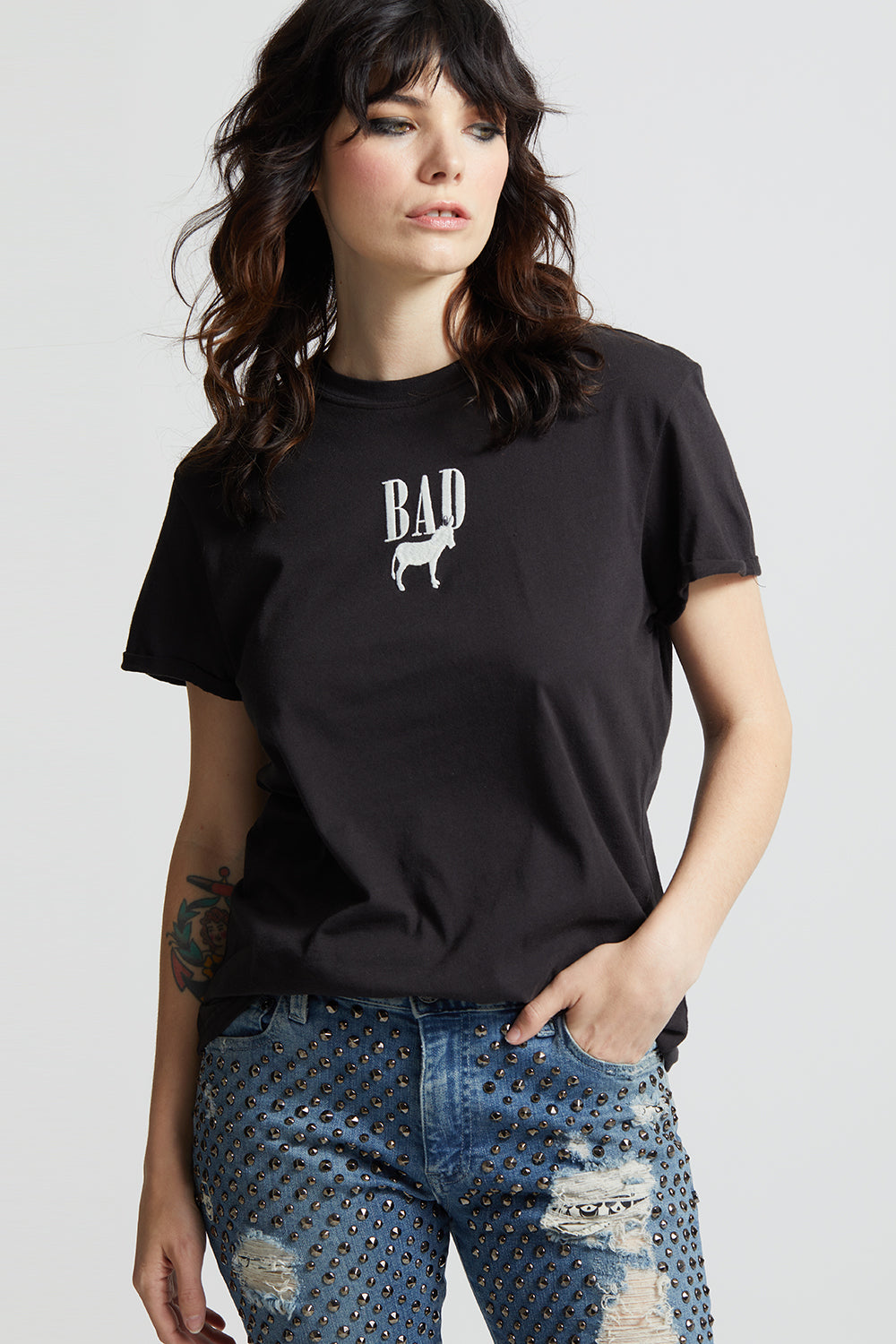 Bad Donkey Fitted Embroidered Tee