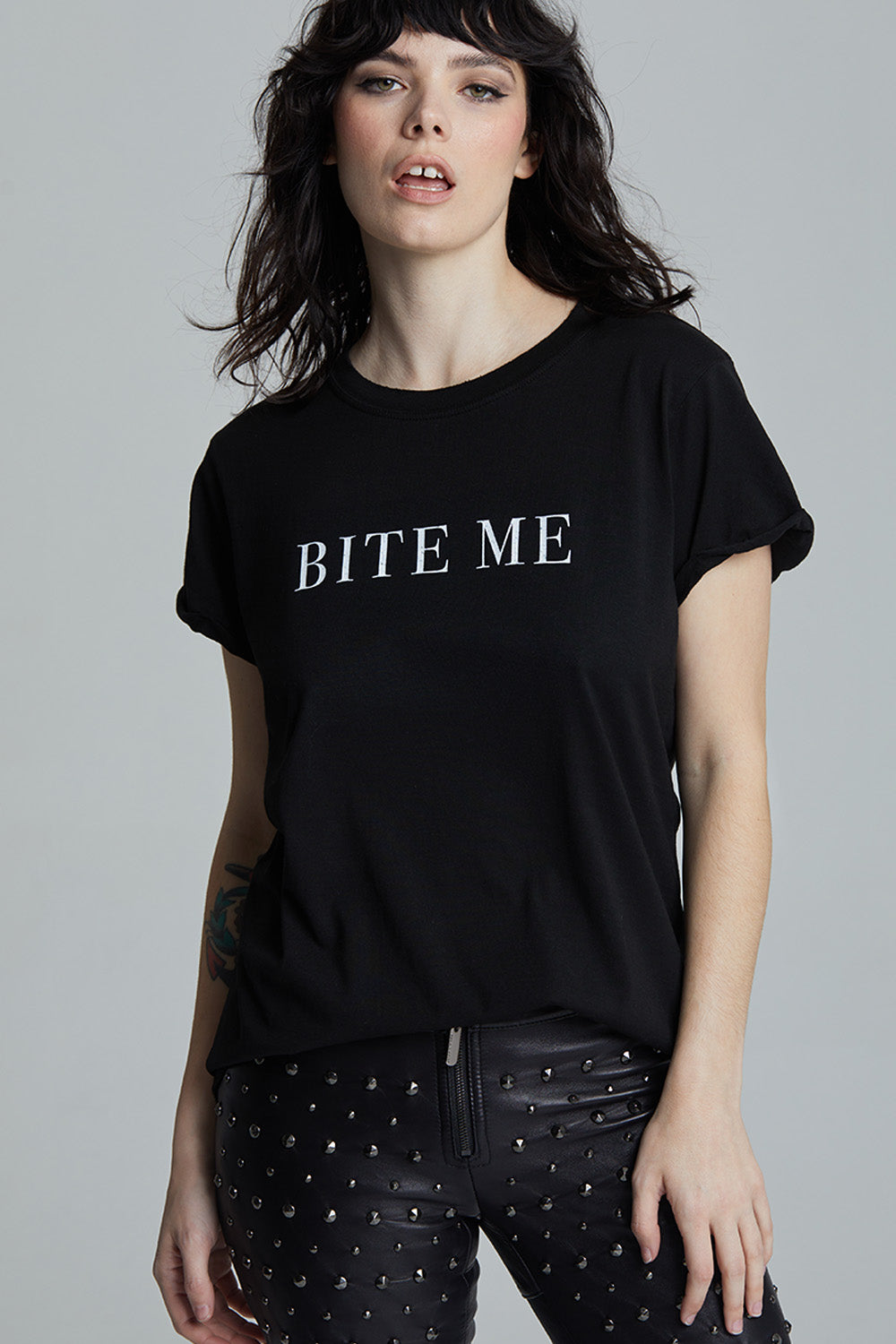 Bite Me Black Fitted Tee