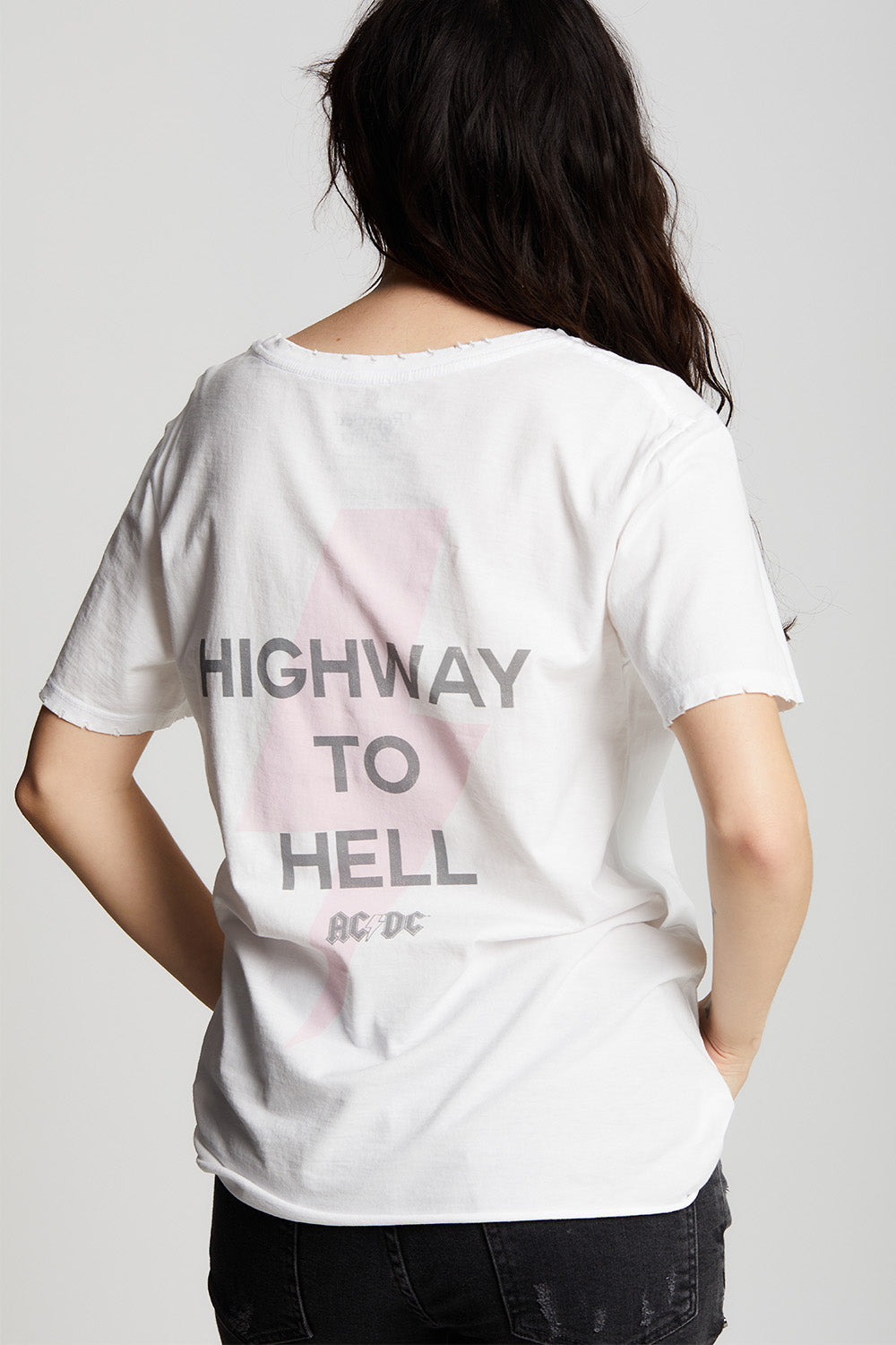 AC/DC Highway To Hell Bolt Distressed Boyfriend Tee