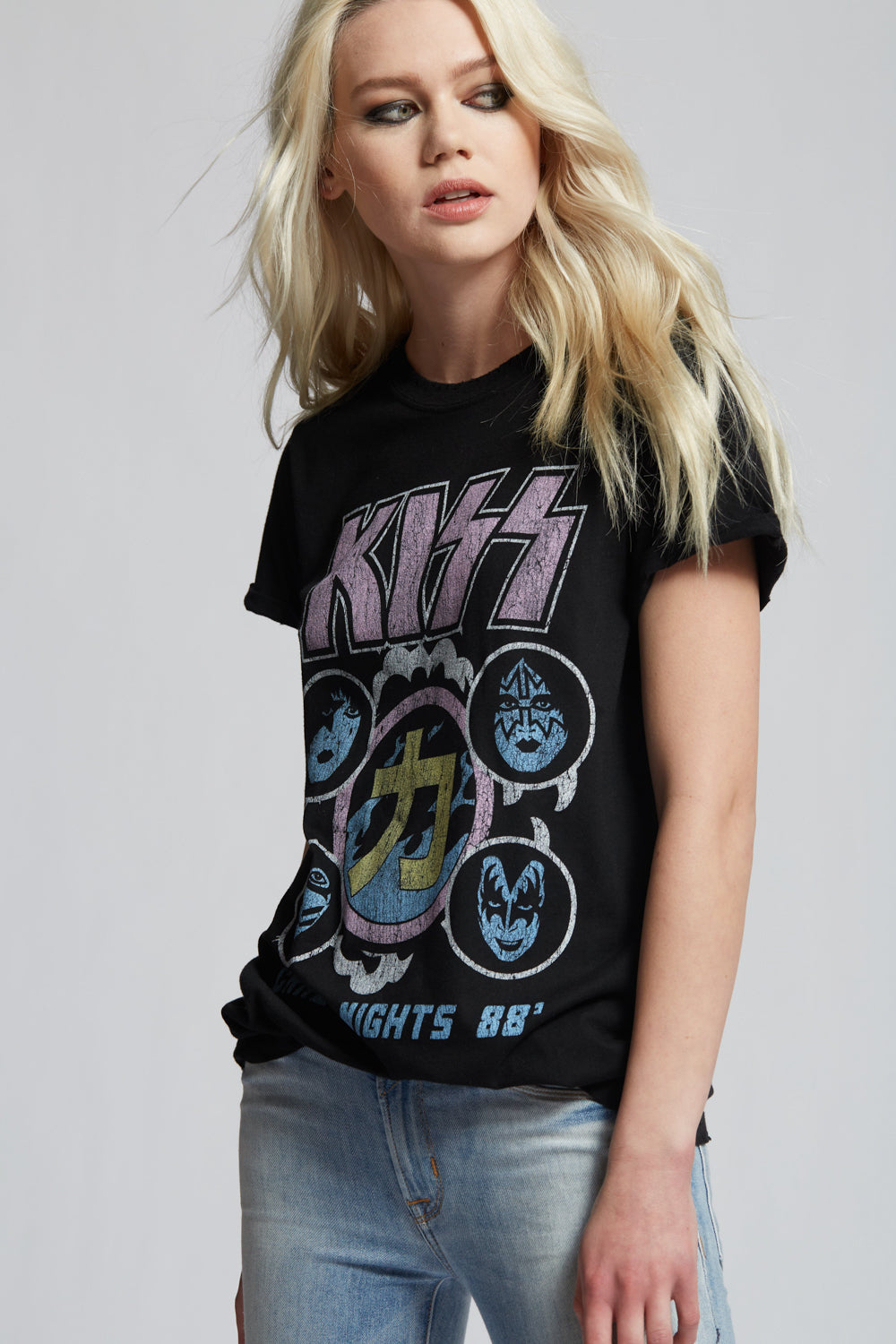 KISS Crazy Nights ’88 Tour Tee – Vintage Band T-Shirt by Recycled Karma – Fitted Black Graphic Shirt