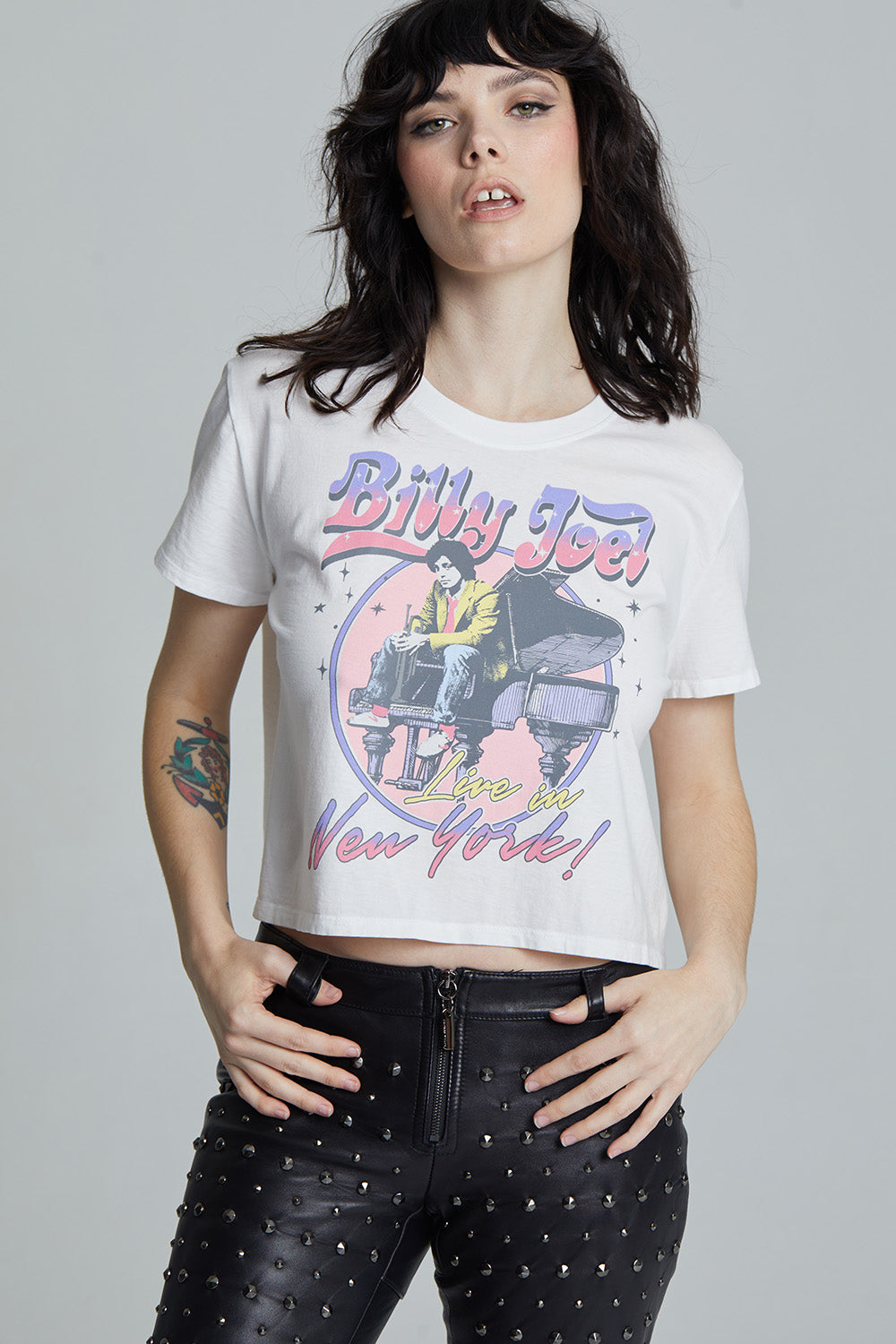 Billy Joel “Live in New York” Cropped T-Shirt – Vintage-Inspired Graphic Tee