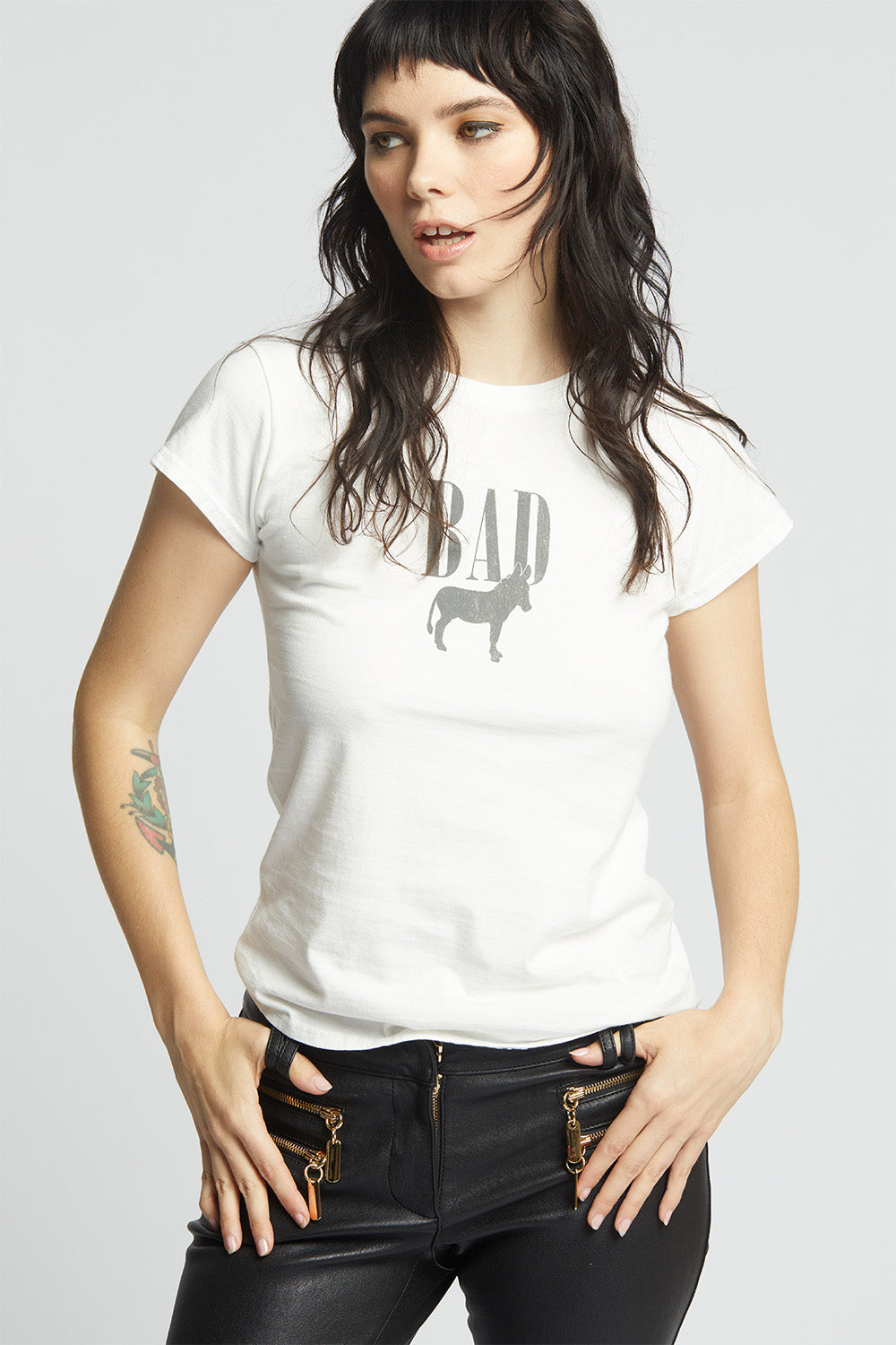 Bad Ass Minimalist White Baby Tee