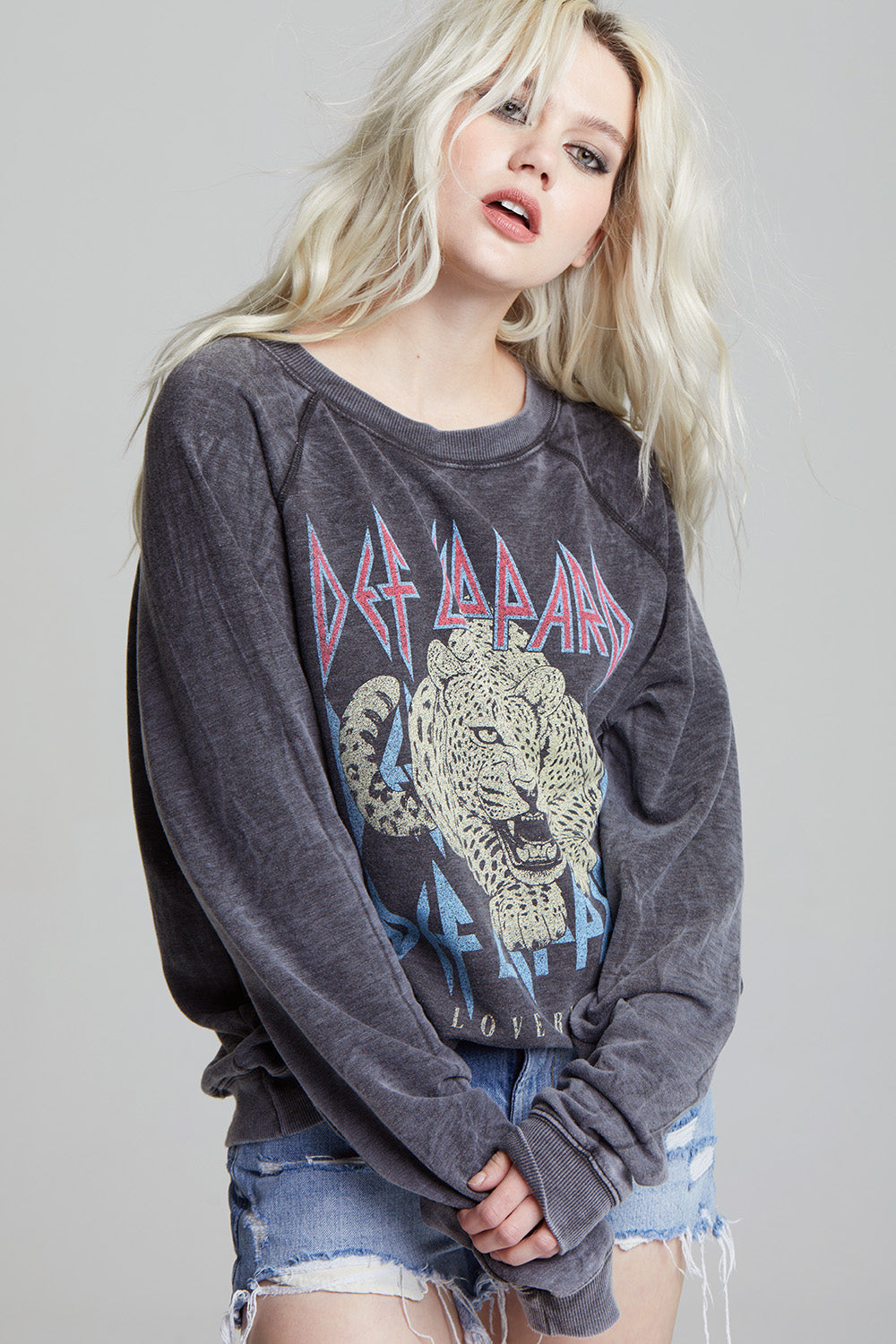Def Leppard Love Bites Oversized Graphic Sweatshirt