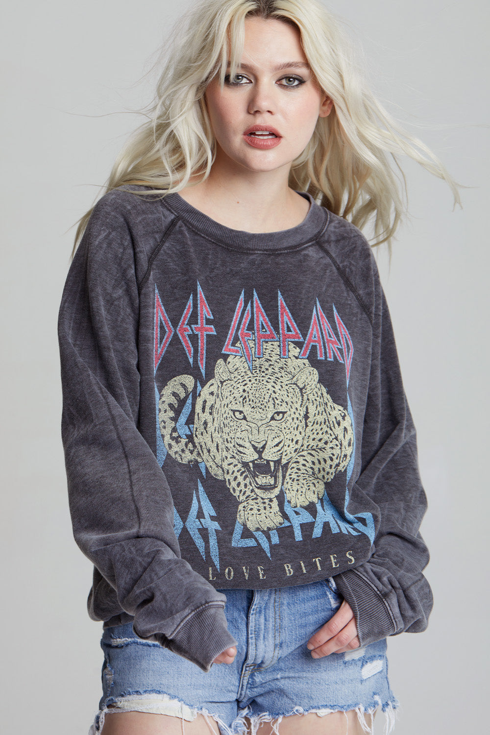 Def Leppard Love Bites Oversized Graphic Sweatshirt
