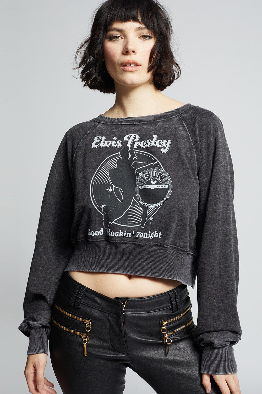 Sun Records X Elvis Presley Crop Sweatshirt