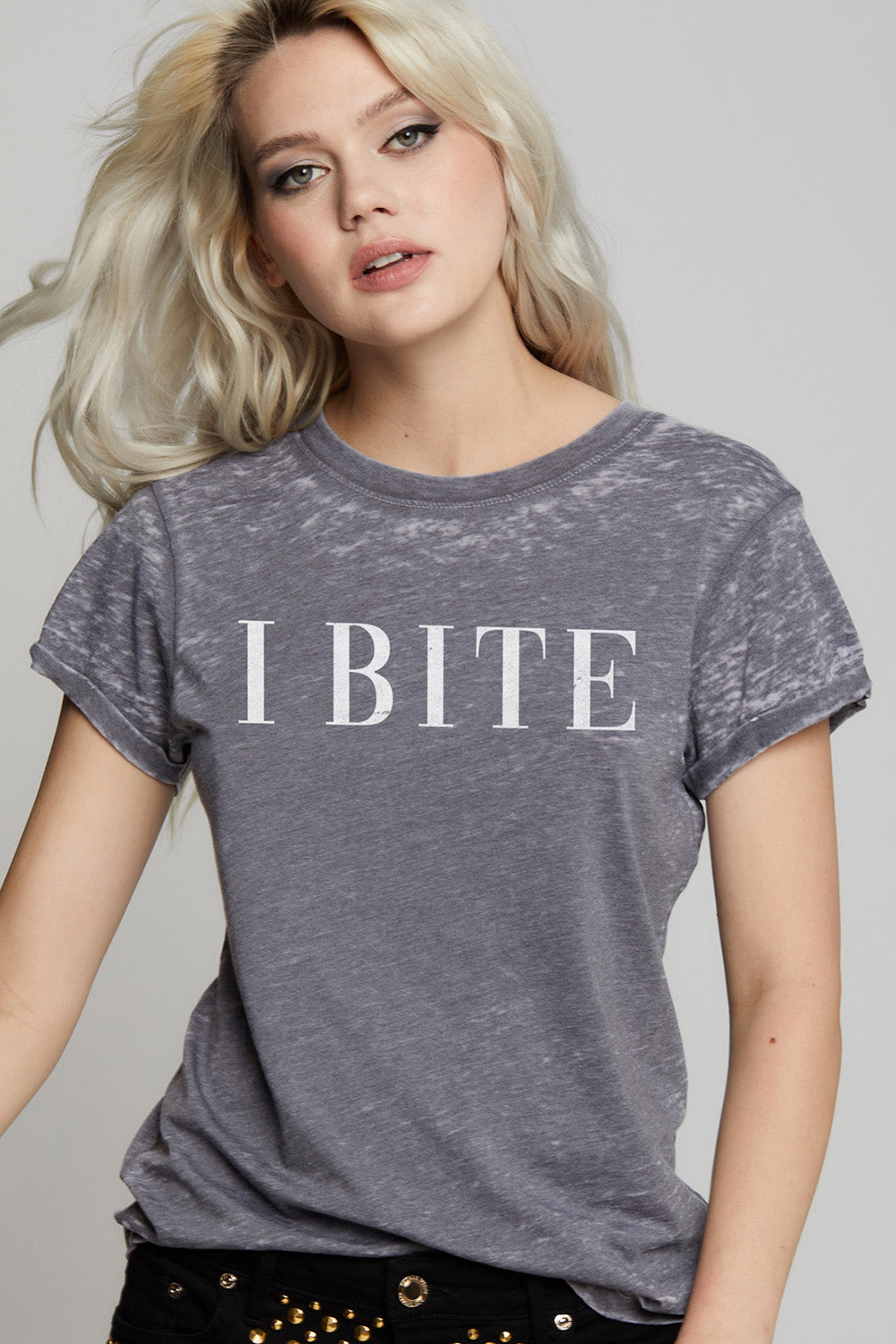 I Bite Grey Fitted Tee
