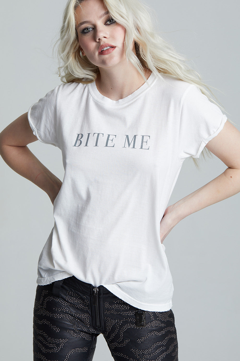 Bite Me White Fitted Tee